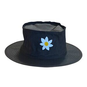 McNairy & Co. Black Woody Daisy Fitted Nylon Bucket Hat Unisex Size Medium